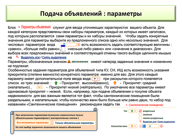 Онлайн объявления Украины: параметры