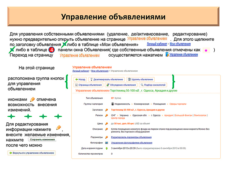 Управление онлайн объявлениями Украины